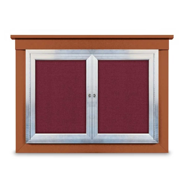 18"x24" 1-Door Enclosed Letterboard, Green Vinyl/Walnut